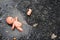 Abandoned baby doll in the water on the road, concept for sad emotion, thriller, departed