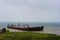 Abandoned Barge on the stormy Columbia River