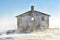 Abandoned Barn with Blowing Snow, Drifting