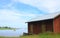 Abandoned barn near the sea