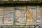 Abandoned barn vintage wooden door. Photo of rustic house entrance