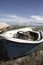 Abandoned boat on beach