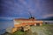 Abandoned boat at Prespa lake