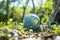 Abandoned and Broken Globe Amongst Waste: Symbol of Planet\\\'s Mistreatment and Pollution