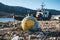 Abandoned and Broken Globe Amongst Waste: Symbol of Planet\\\'s Mistreatment and Pollution