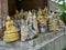 Abandoned Buddha statues / images on old spirit house