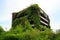 Abandoned building surrounded by greenery, Ai generated