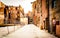 Abandoned buildings in an alley in Baltimore, Maryland.