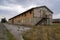 Abandoned bunkhouse or hotel building in the ghost town of Jeffrey City Wyoming