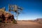 Abandoned cable aerial tramway of mine at Guano Point - Grand Canyon West Rim, Arizona, USA