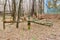 Abandoned children`s playground in ghost town Pripyat in Chernobyl Exclusion Zone, Ukraine