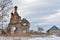 Abandoned church gates in outback of Russia