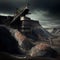 Abandoned Coal Mine, Mining Quarry, Catastrophic Ecology, Generative AI Illustration