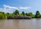 Abandoned cruise boat on the Parana Delta near Buenos Aires