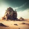 abandoned deserted planet powerful futuristic buildings in postapocalyptic city