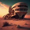 abandoned deserted planet powerful futuristic buildings in postapocalyptic city