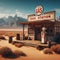 abandoned desolate desert gas station