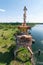 Abandoned dock cranes in Prypiat, Chernobyl exclusion Zone. Chernobyl Nuclear Power Plant Zone of Alienation in Ukraine