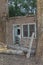 Abandoned and falling adobe house in a New Mexico village