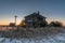 Abandoned farm in winter