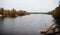 Abandoned ferry on Pripyat river at Chernobyl, Ukraine.