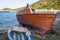 Abandoned Fishing Trawler on beach, Alonissos, Greece