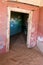 Abandoned and forgotten building and room left by people and being taken over by encroaching sandstorm, Kolmanskop ghost