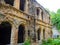 Abandoned fortress outside, ruined wooded citadel Tarakaniv, Ukraine