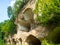 Abandoned fortress outside, ruined wooded citadel Tarakaniv, Ukraine