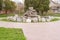 Abandoned fountain near house of culture of the seaside village of Vityazevo, on the outskirts of the city of Anapa