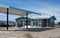 Abandoned gas station in desert