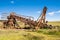 Abandoned gold mining machine in Tierra del Fuego in Chile