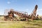 Abandoned gold mining machine in Tierra del Fuego in Chile