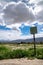 Abandoned golf driving range course in Borrego Springs, California. Only a rusty sign remains