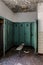 Abandoned Green Painted Lockers in Power Plant in New York