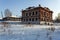 Abandoned historical residential house in winter. Village of Visim, Sverdlovsk region, Russia