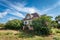 Abandoned home surrounded by shrubs outside Gull Lake, SK