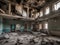 abandoned hospital building interior. abandoned place in chernobyl exclusion zone, Ai Generated