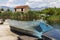 Abandoned house and boat in the Neretva delta in Croatia.