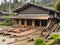 abandoned house with flooded water , tsunami attack