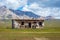 Abandoned house with horses, Song Kul