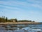 Abandoned house on the shores of Saint Lawrence river, Bic National park, Quebec, Canada