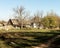 Abandoned houses in the countryside where agricultural workers lived, which became a retro style of Tarkovsky in the summer.