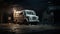 Abandoned Ice Cream Truck In Dark Cinematic Scene