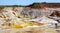 Abandoned Kaolin quarry with white plaster material