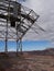 Abandoned lift metal Tower structure on the edge in Grand Canyon