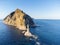 The abandoned lighthouse Aniva in the Sakhalin Island,Russia. Aerial View