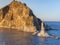 The abandoned lighthouse Aniva in the Sakhalin Island,Russia. Aerial View