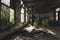 Abandoned Machinery: Inside View of Decaying Industrial Building\\\'s Machine Room