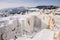 Abandoned Marble Quarry in winter Irkutsk with view of lake Baikal Siberia Russia